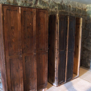 Shelves in the prisoners' sleeping quarters.