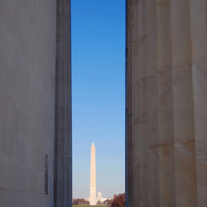 Lincoln Memorial and the Washington Monument.