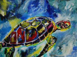 Turtle - acrylic painting by Jenny S.W. Lee