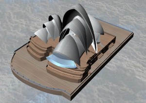 Sydney Opera House model rendering by Jenny S.W. Lee using Rhino software