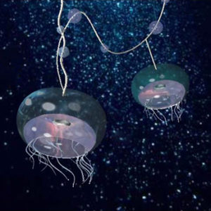 Jellyfish light fixture under water designed by Jenny S.W. Lee