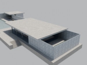Barcelona Pavilion rendered by Jenny S.W. Lee