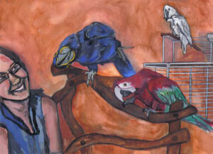 Cockatoo (part of a series of approx. 30 illustrations) - watercolor by Jenny S.W. Lee
