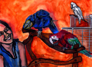 Macaw (part of a series) - watercolor by Jenny S.W. Lee