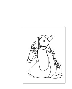 AutoCAD sketch of a stuffed animal toy penguin