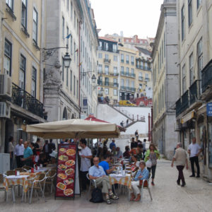 Intersection of Praca Dom Pedro IV and Calcada do Carmo