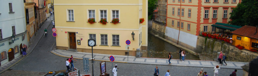 Certovka Hotel (Devil's Stream or Little Venice) is beside an artificial channel of the Vltava river, Prague, Czech Republic - photography by Jenny SW Lee