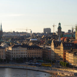viewing tower in Overlook points from Stockholm's old town, Gamla stan and by the restaurant Gondolen.