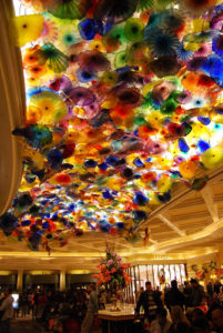 Chihuly's glass artwork at Bellagio Hotel and Casino