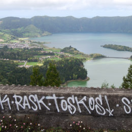 Roof of Monte Palace. View of Sete Cidades Lagoon.