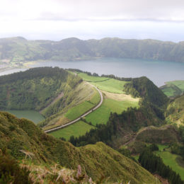 Boca do Inferno, Sete Cidades lagoon. Rasa and Santiago lagoons could be viewed from this overlook point too.