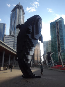 Digital Orca sculpture at the waterfront - photography by Jenny SW Lee
