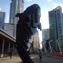 Digital Orca sculpture at the waterfront