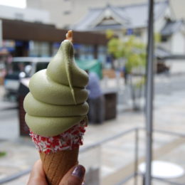 Matcha ice cream cone