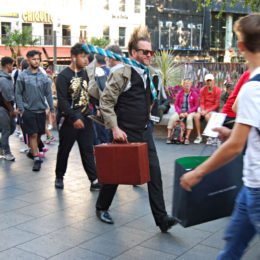 street entertainer in Soho