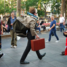 street entertainer in Soho