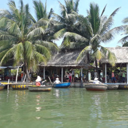 Bamboo boats on Thu Bon River