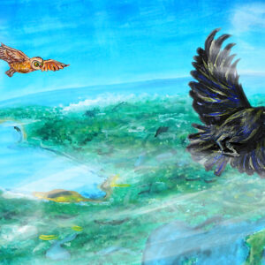 Owl and raven | acrylic